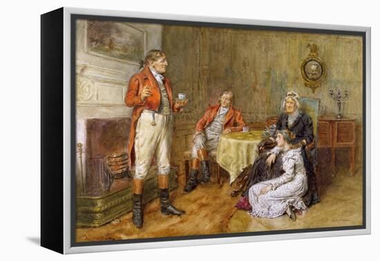 A Huntsman Reciting a Tale (W/C)-George Goodwin Kilburne-Framed Premier Image Canvas