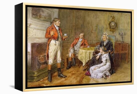 A Huntsman Reciting a Tale (W/C)-George Goodwin Kilburne-Framed Premier Image Canvas