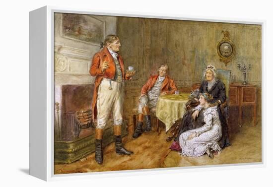 A Huntsman Reciting a Tale (W/C)-George Goodwin Kilburne-Framed Premier Image Canvas