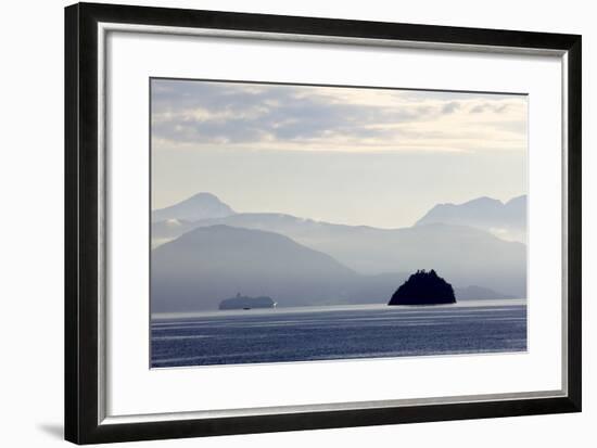 A Hurtigruten Cruise Boat in the Fjords of Norway, Scandinavia, Europe-Olivier Goujon-Framed Photographic Print