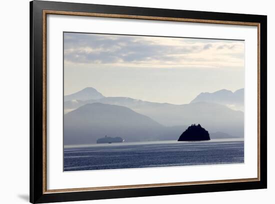 A Hurtigruten Cruise Boat in the Fjords of Norway, Scandinavia, Europe-Olivier Goujon-Framed Photographic Print