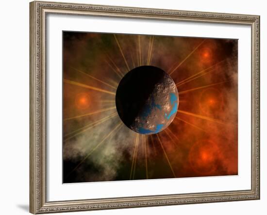 A Hypothetical Alien World with Oceans-Stocktrek Images-Framed Photographic Print