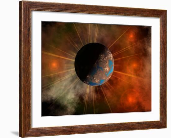 A Hypothetical Alien World with Oceans-Stocktrek Images-Framed Photographic Print