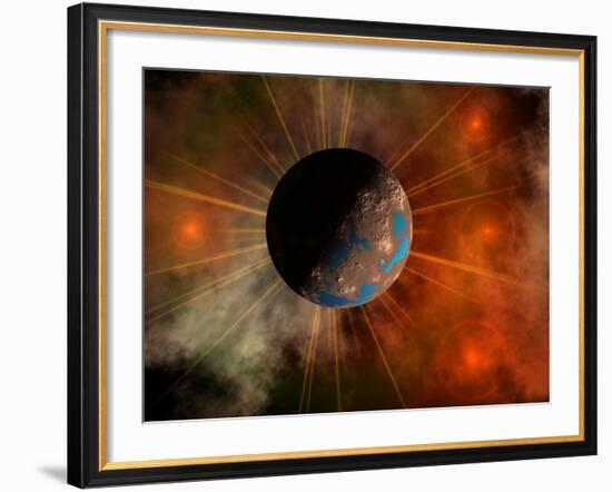 A Hypothetical Alien World with Oceans-Stocktrek Images-Framed Photographic Print