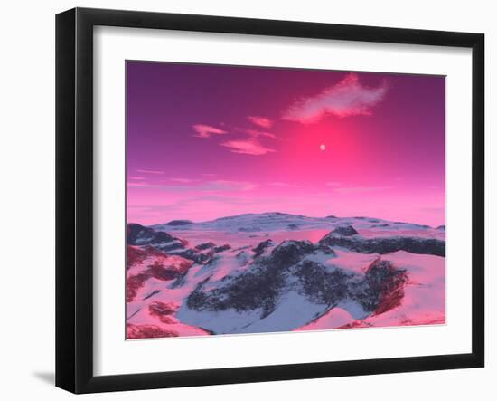 A Hypothetical Planet Orbiting a Red Dwarf Star-Stocktrek Images-Framed Photographic Print