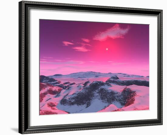 A Hypothetical Planet Orbiting a Red Dwarf Star-Stocktrek Images-Framed Photographic Print