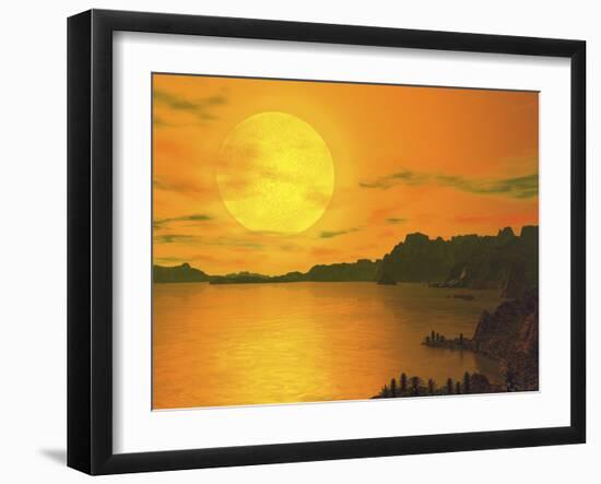 A Hypothetical View across a Rocky and Watery Terrain on Extrasolar Planet Gliese 581 C-Stocktrek Images-Framed Photographic Print