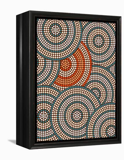 A Illustration Based On Aboriginal Style Of Dot Painting Depicting Circle Background-deboracilli-Framed Stretched Canvas