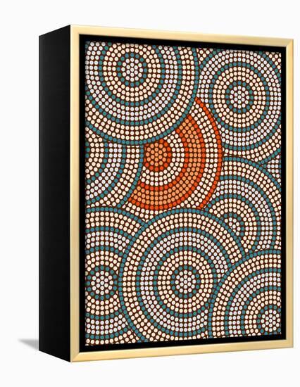 A Illustration Based On Aboriginal Style Of Dot Painting Depicting Circle Background-deboracilli-Framed Stretched Canvas