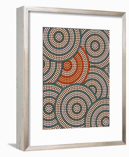 A Illustration Based On Aboriginal Style Of Dot Painting Depicting Circle Background-deboracilli-Framed Art Print