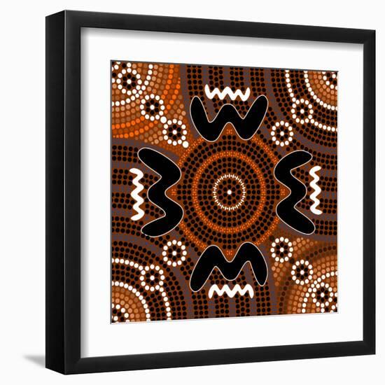 A Illustration Based On Aboriginal Style Of Dot Painting Depicting Difference-deboracilli-Framed Art Print