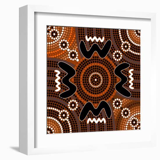 A Illustration Based On Aboriginal Style Of Dot Painting Depicting Difference-deboracilli-Framed Art Print