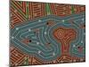 A Illustration Based On Aboriginal Style Of Dot Painting Depicting Magic Place-deboracilli-Mounted Art Print