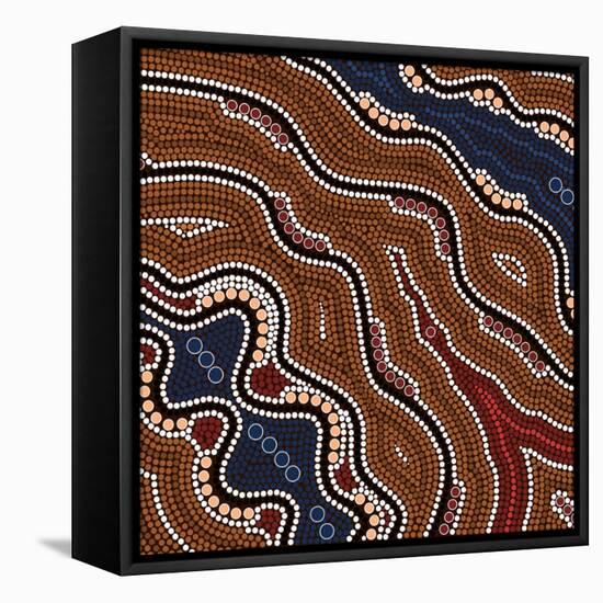 A Illustration Based On Aboriginal Style Of Dot Painting Depicting Time-deboracilli-Framed Stretched Canvas