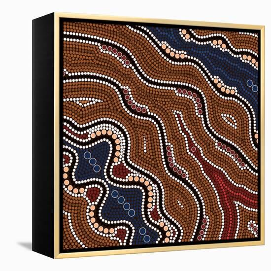 A Illustration Based On Aboriginal Style Of Dot Painting Depicting Time-deboracilli-Framed Stretched Canvas