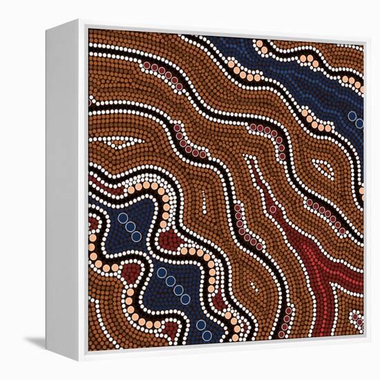 A Illustration Based On Aboriginal Style Of Dot Painting Depicting Time-deboracilli-Framed Stretched Canvas