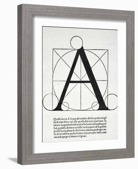 A, Illustration from 'Divina Proportione' by Luca Pacioli (C.1445-1517)-Leonardo da Vinci-Framed Giclee Print