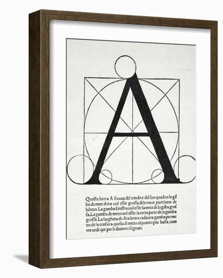 A, Illustration from 'Divina Proportione' by Luca Pacioli (C.1445-1517)-Leonardo da Vinci-Framed Giclee Print