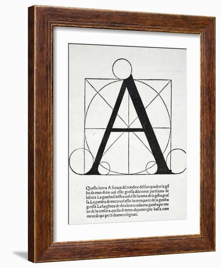 A, Illustration from 'Divina Proportione' by Luca Pacioli (C.1445-1517)-Leonardo da Vinci-Framed Giclee Print