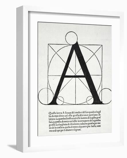 A, Illustration from 'Divina Proportione' by Luca Pacioli (C.1445-1517)-Leonardo da Vinci-Framed Giclee Print