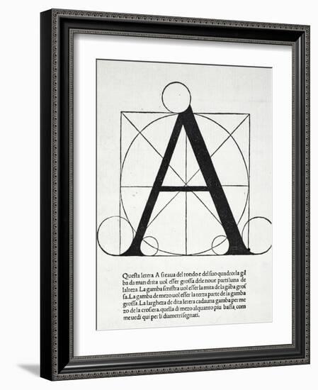 A, Illustration from 'Divina Proportione' by Luca Pacioli (C.1445-1517)-Leonardo da Vinci-Framed Giclee Print