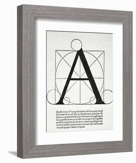 A, Illustration from 'Divina Proportione' by Luca Pacioli (C.1445-1517)-Leonardo da Vinci-Framed Giclee Print