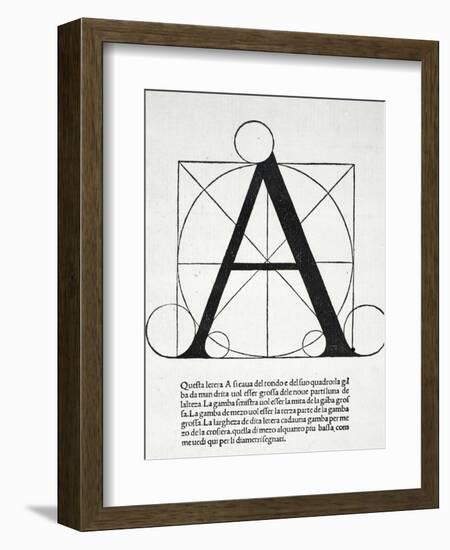 A, Illustration from 'Divina Proportione' by Luca Pacioli (C.1445-1517)-Leonardo da Vinci-Framed Giclee Print