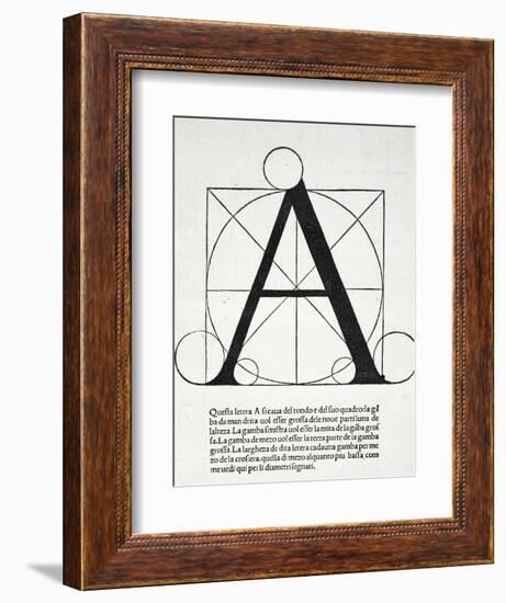 A, Illustration from 'Divina Proportione' by Luca Pacioli (C.1445-1517)-Leonardo da Vinci-Framed Giclee Print