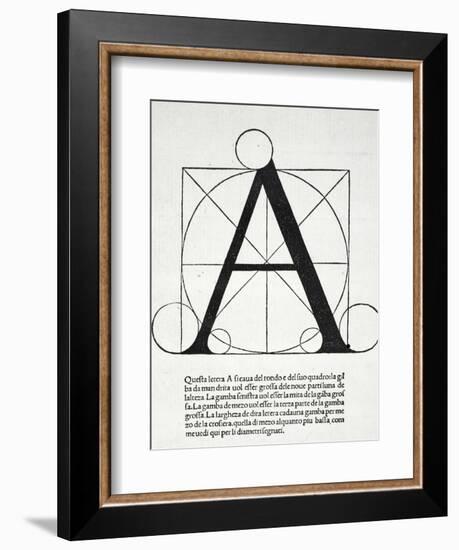 A, Illustration from 'Divina Proportione' by Luca Pacioli (C.1445-1517)-Leonardo da Vinci-Framed Giclee Print