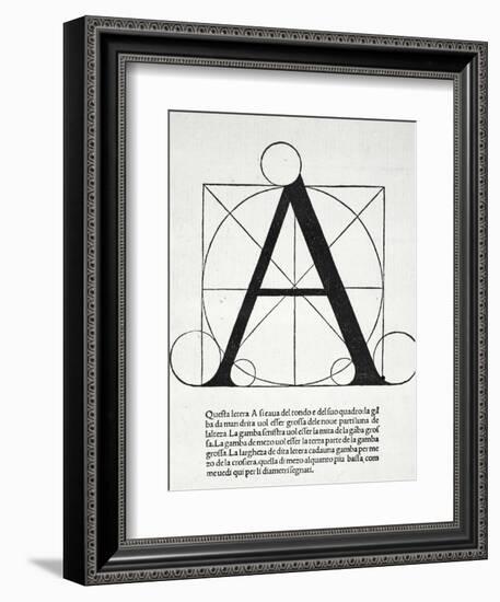 A, Illustration from 'Divina Proportione' by Luca Pacioli (C.1445-1517)-Leonardo da Vinci-Framed Giclee Print