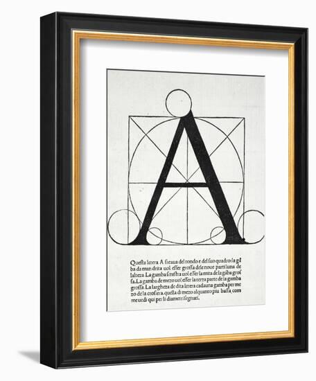 A, Illustration from 'Divina Proportione' by Luca Pacioli (C.1445-1517)-Leonardo da Vinci-Framed Giclee Print