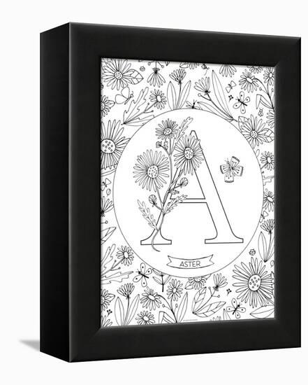 A is for Aster-Heather Rosas-Framed Stretched Canvas
