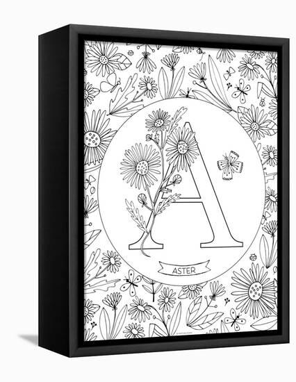 A is for Aster-Heather Rosas-Framed Stretched Canvas