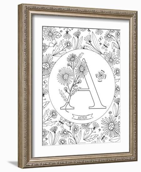 A is for Aster-Heather Rosas-Framed Art Print