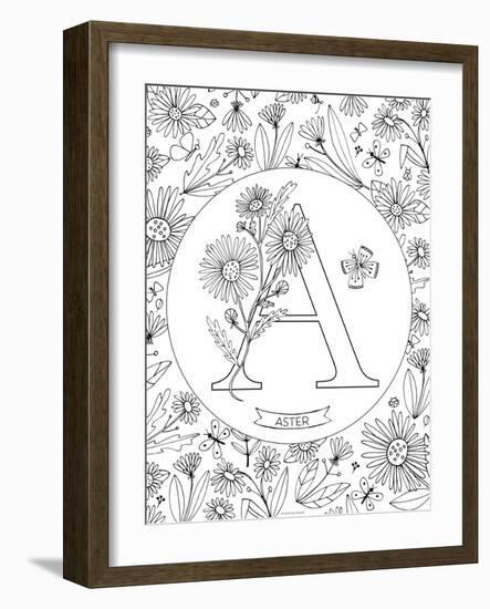 A is for Aster-Heather Rosas-Framed Art Print