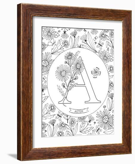 A is for Aster-Heather Rosas-Framed Art Print