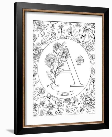 A is for Aster-Heather Rosas-Framed Art Print