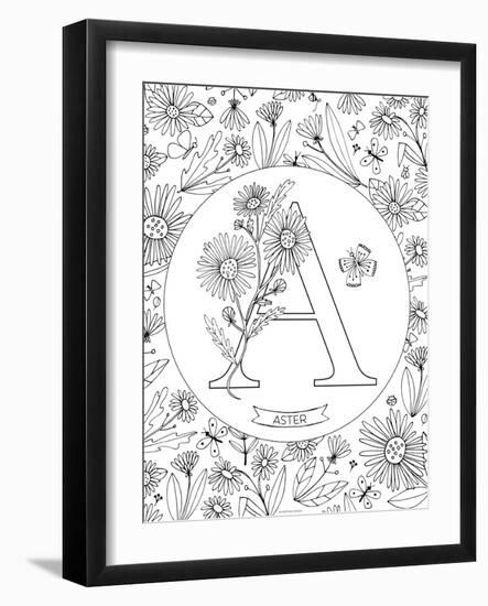 A is for Aster-Heather Rosas-Framed Art Print