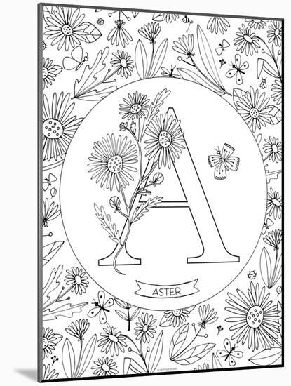 A is for Aster-Heather Rosas-Mounted Art Print