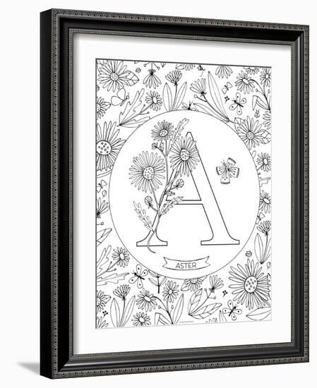 A is for Aster-Heather Rosas-Framed Art Print