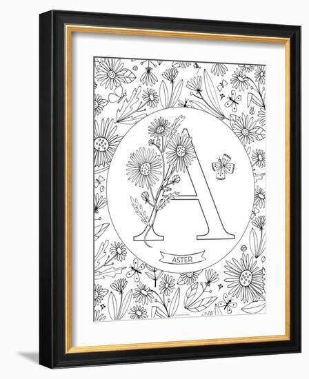 A is for Aster-Heather Rosas-Framed Art Print