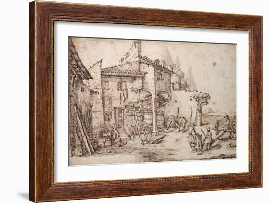 A Italian Farmyard-Jacques Callot-Framed Giclee Print