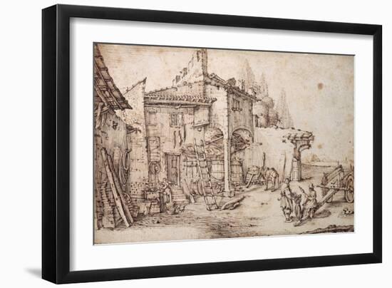 A Italian Farmyard-Jacques Callot-Framed Giclee Print