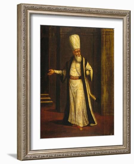 A Janissary Aga, 1737-Jean-Baptiste Vanmour-Framed Giclee Print