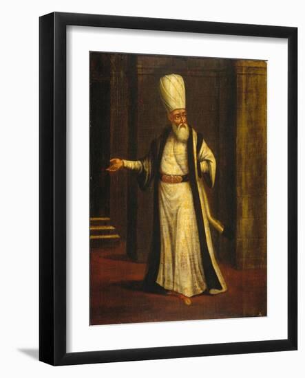 A Janissary Aga, 1737-Jean-Baptiste Vanmour-Framed Giclee Print