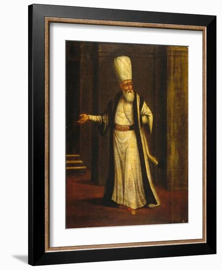 A Janissary Aga, 1737-Jean-Baptiste Vanmour-Framed Giclee Print