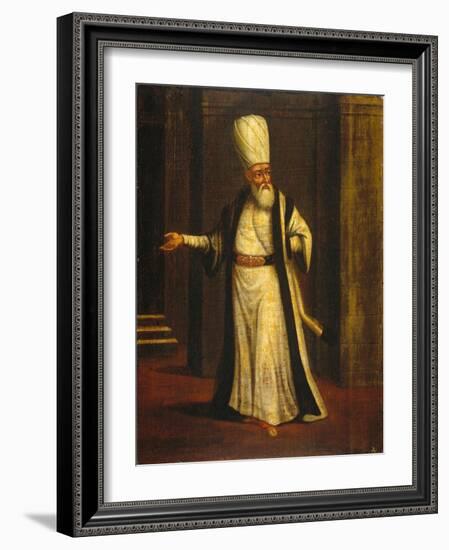 A Janissary Aga, 1737-Jean-Baptiste Vanmour-Framed Giclee Print