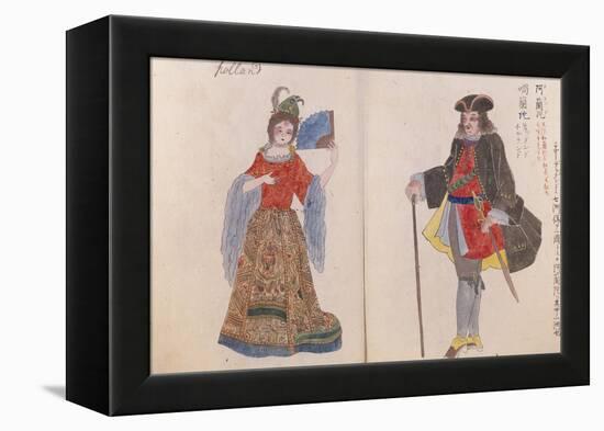 A Japanese Concertina Album, 'Illustration of Foreign People and Russian Emissisaries to Japan'-null-Framed Premier Image Canvas