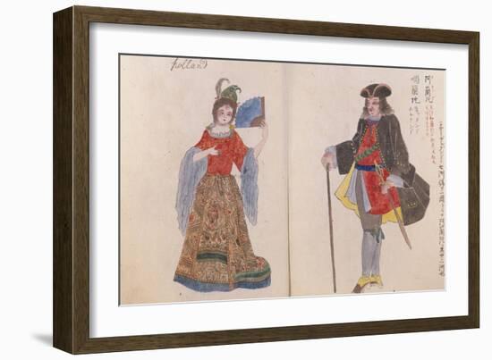 A Japanese Concertina Album, 'Illustration of Foreign People and Russian Emissisaries to Japan'-null-Framed Giclee Print