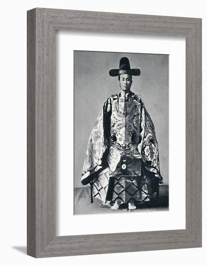 A Japanese court noble in ancient dress, 1902-Unknown-Framed Photographic Print